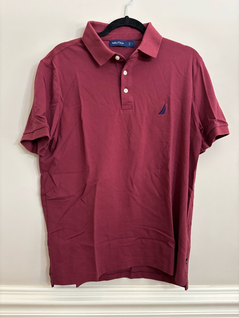 EUC Nautica Men's Burgundy Polo Shirt Size Large